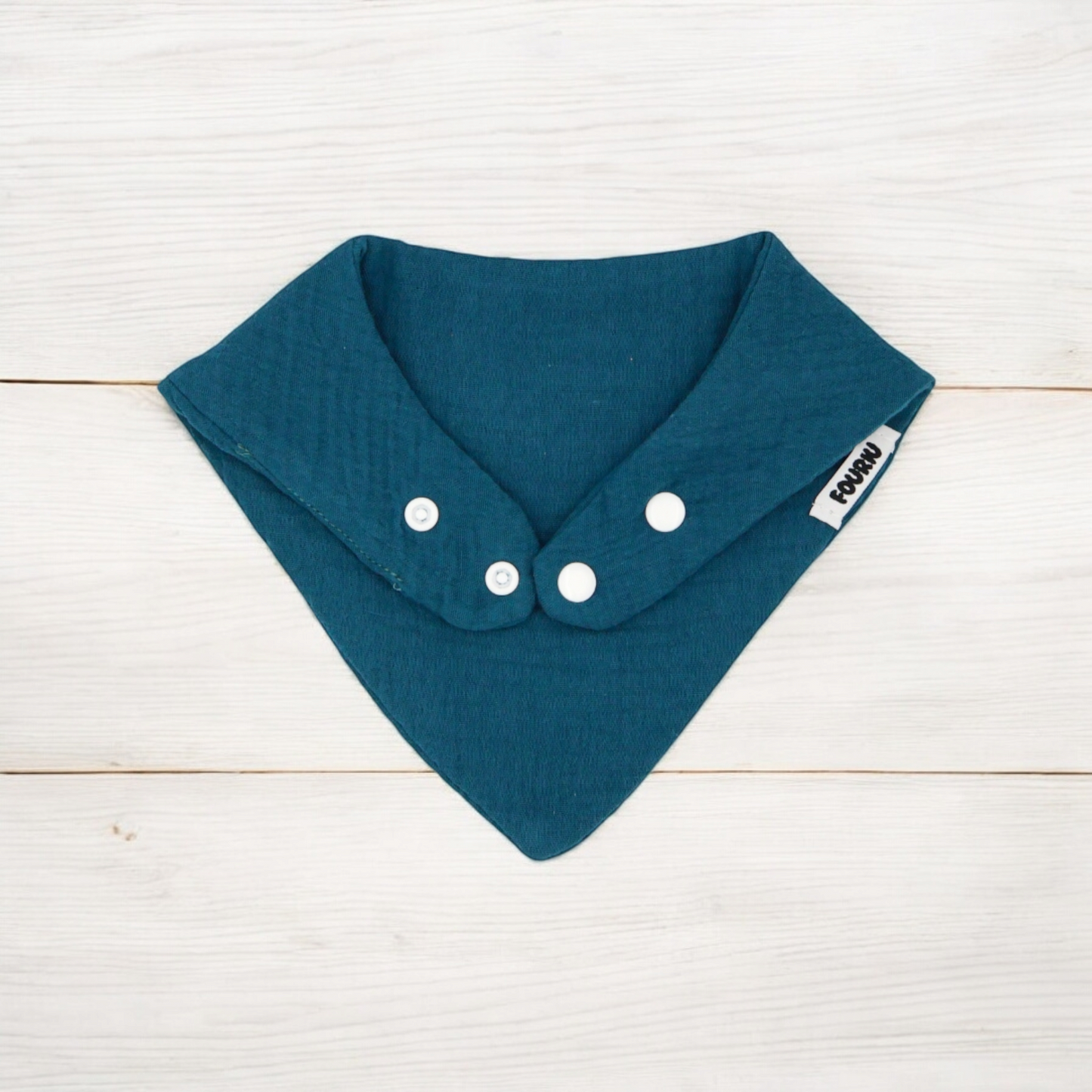 Fouriu Muslin Cotton Bandana Bib- Dark Teal Blue