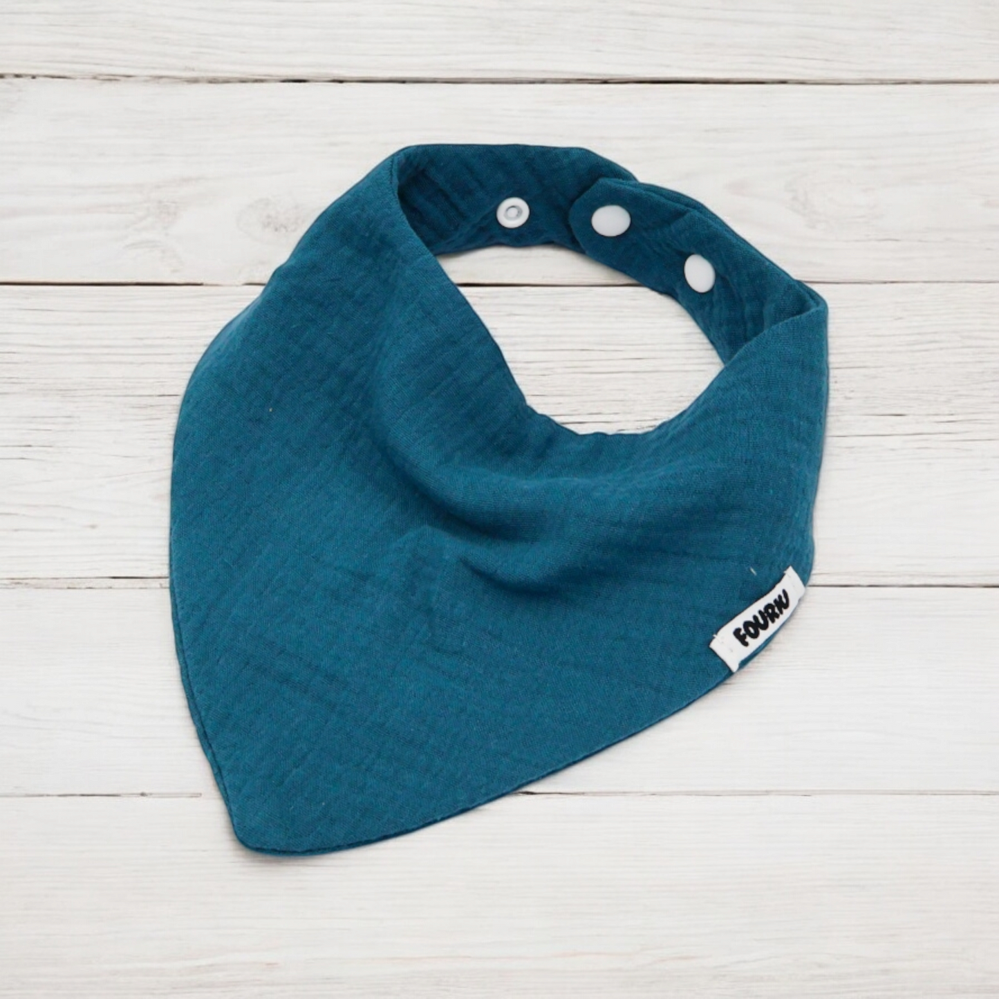 Fouriu Muslin Cotton Bandana Bib- Dark Teal Blue