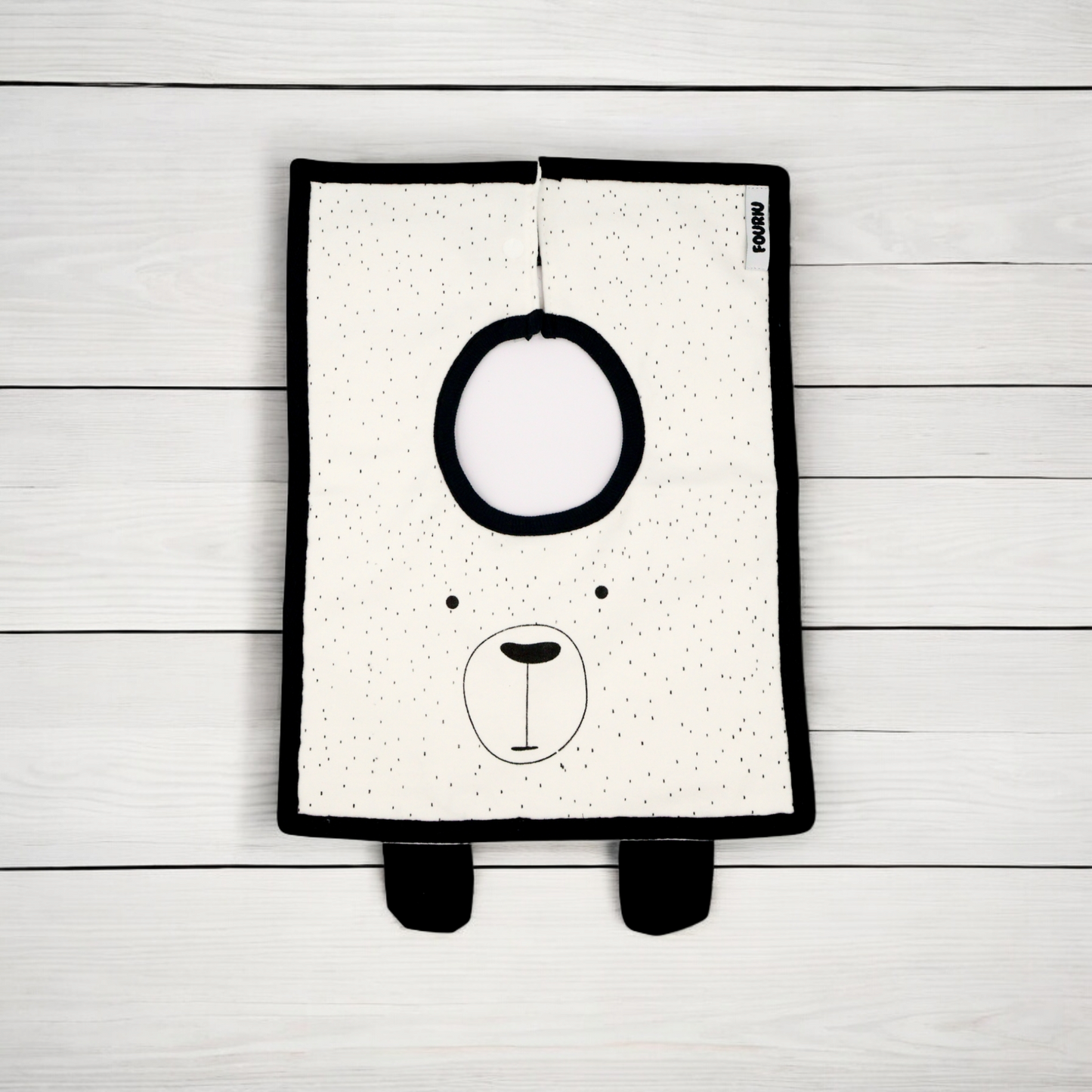 Fouriu Monochrome Baby Bib- Teddy bear