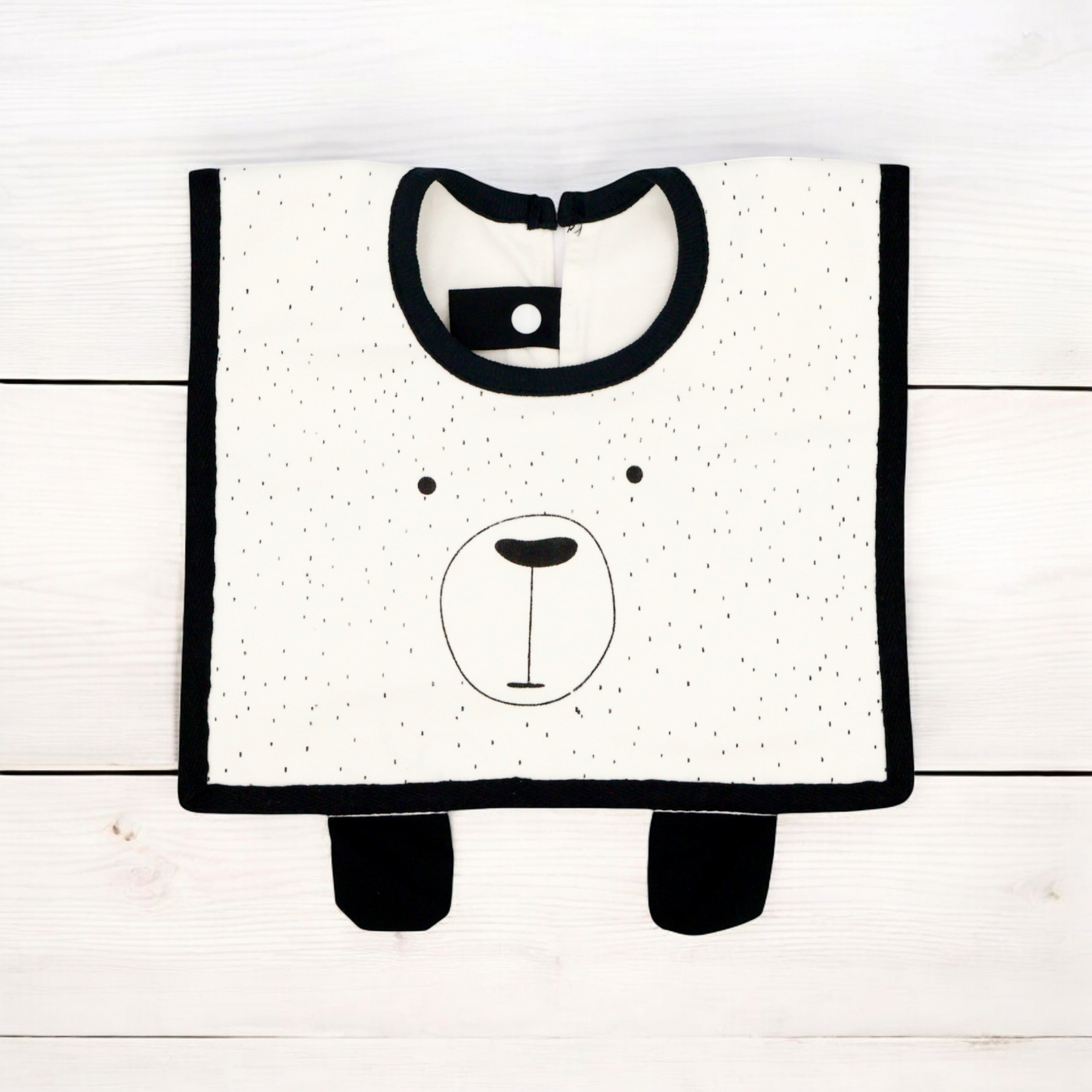 Fouriu Monochrome Baby Bib- Teddy bear