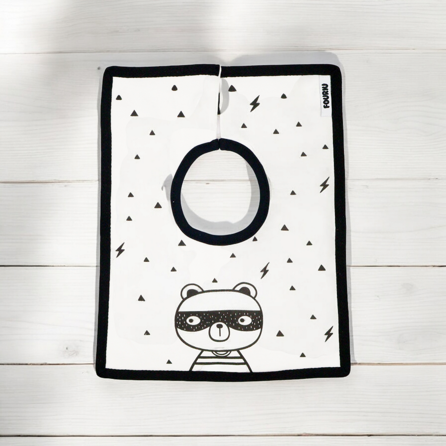 Fouriu Monochrome Baby Bib- Silly Bear