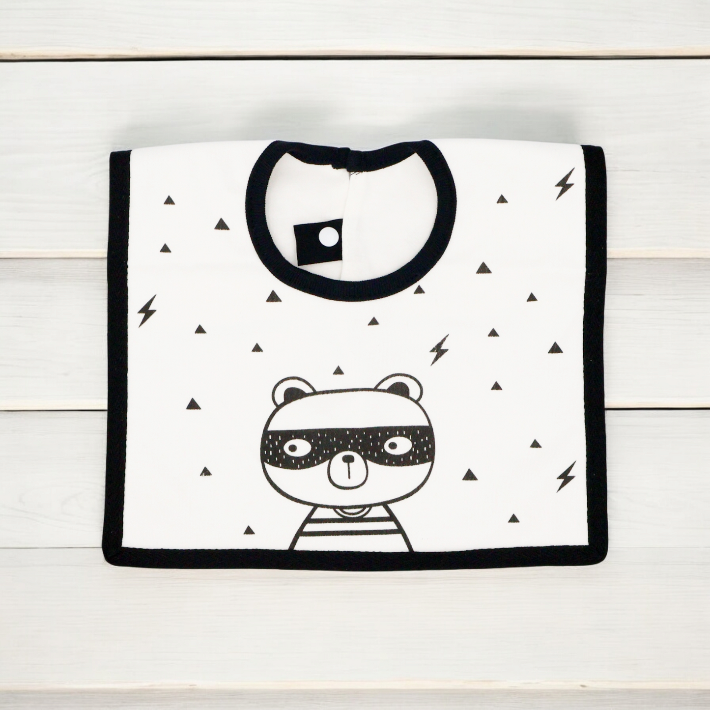 Fouriu Monochrome Baby Bib- Silly Bear