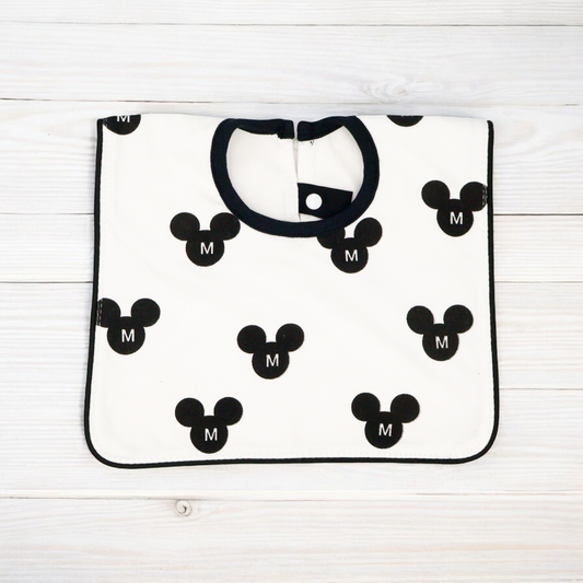 Fouriu Monochrome Baby Bib- Mickey Mouse