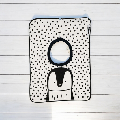 Fouriu Monochrome Baby Bib- Mr Penquin