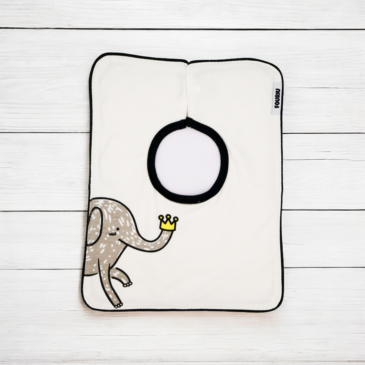 Fouriu Monochrome Baby Bib- Mr. Elephant