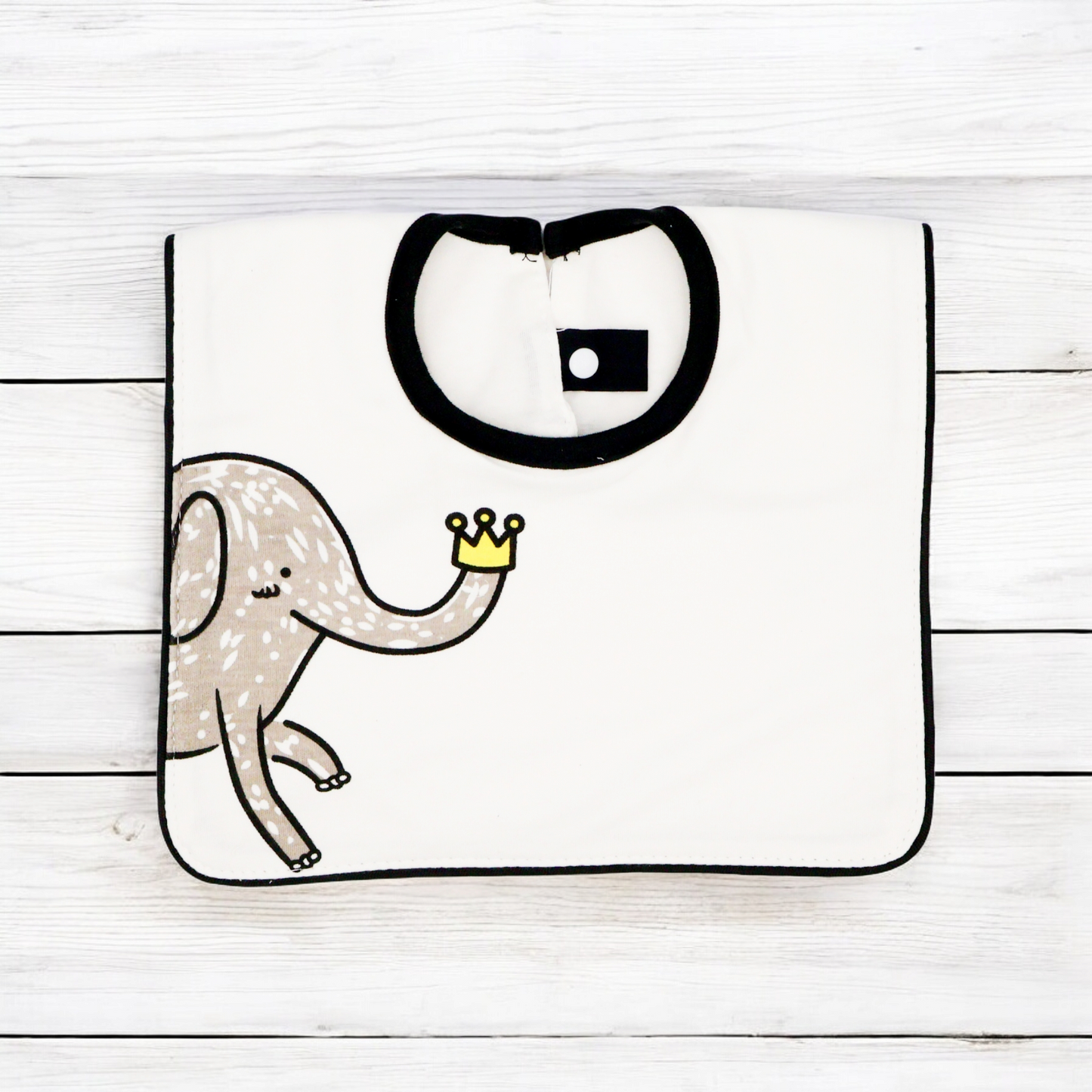 Fouriu Monochrome Baby Bib- Mr. Elephant