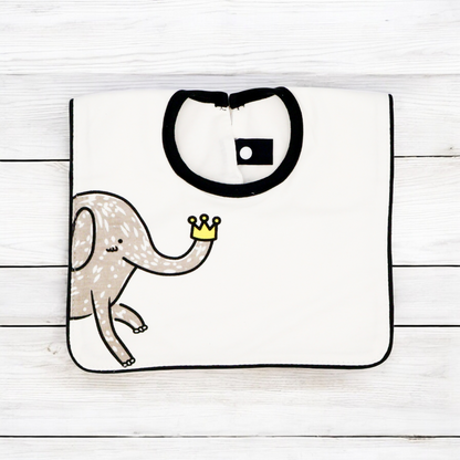 Fouriu Monochrome Baby Bib- Mr. Elephant