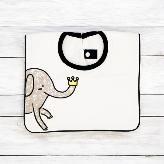 Fouriu Monochrome Baby Bib- Mr. Elephant