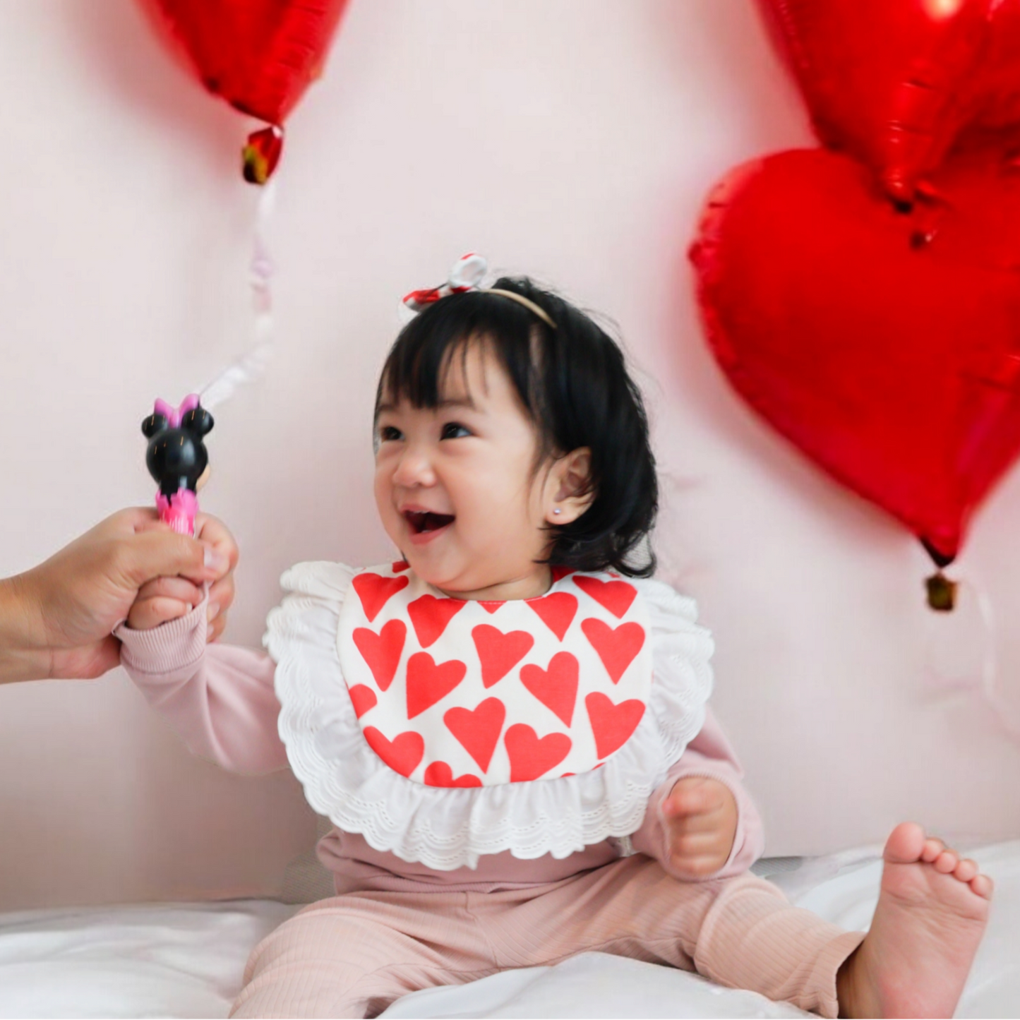 Sofia Frilly Bib- Be Mine set