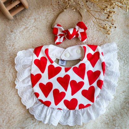 Sofia Frilly Bib- Be Mine set