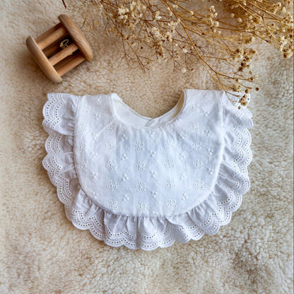 Sofia Frilly Bib- White