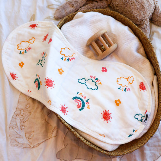 Organic Bamboo Cotton Baby Burp Cloth- Sunnyburps