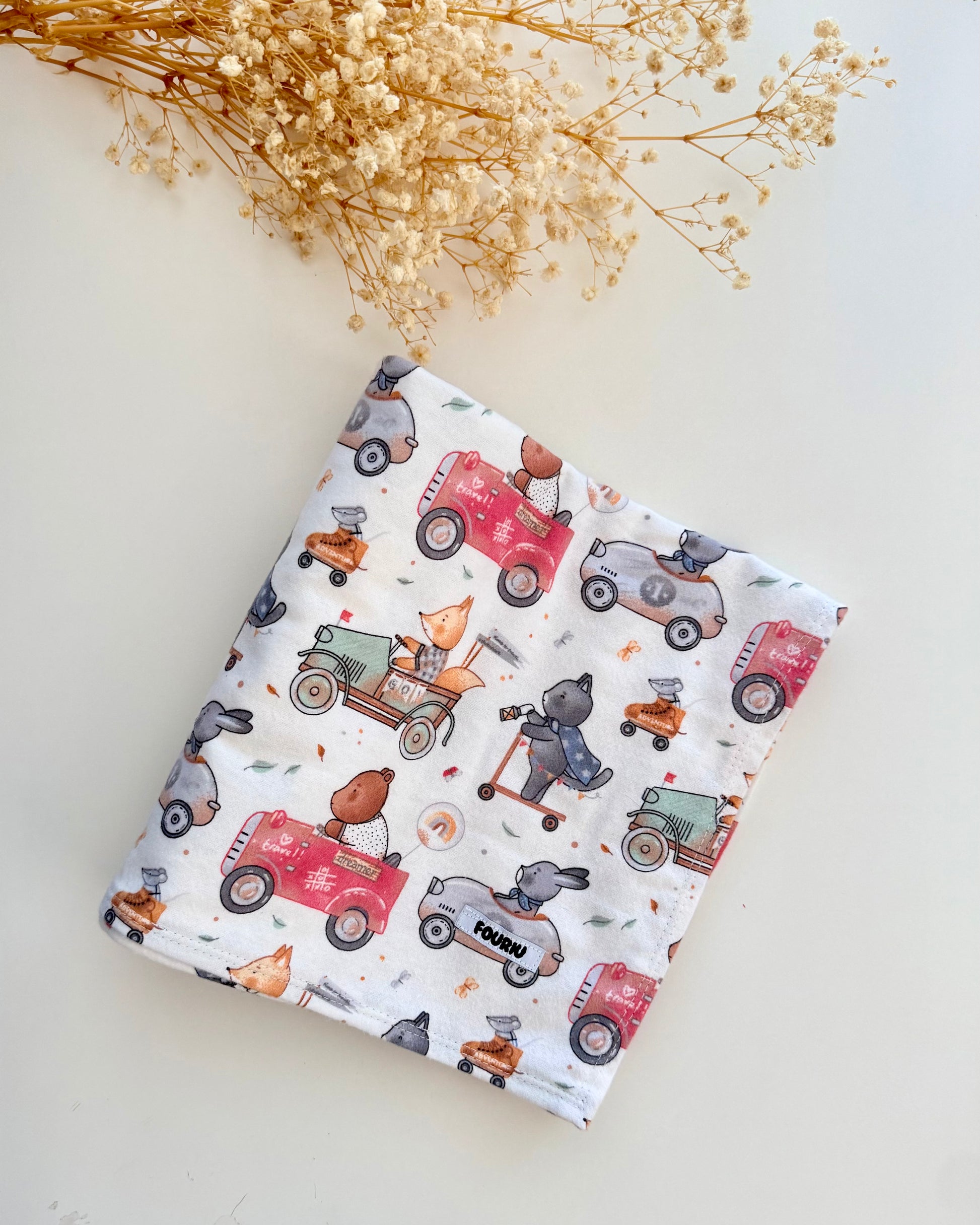 Handmade  swaddle blanket Australia made from 100% cotton for baby boy