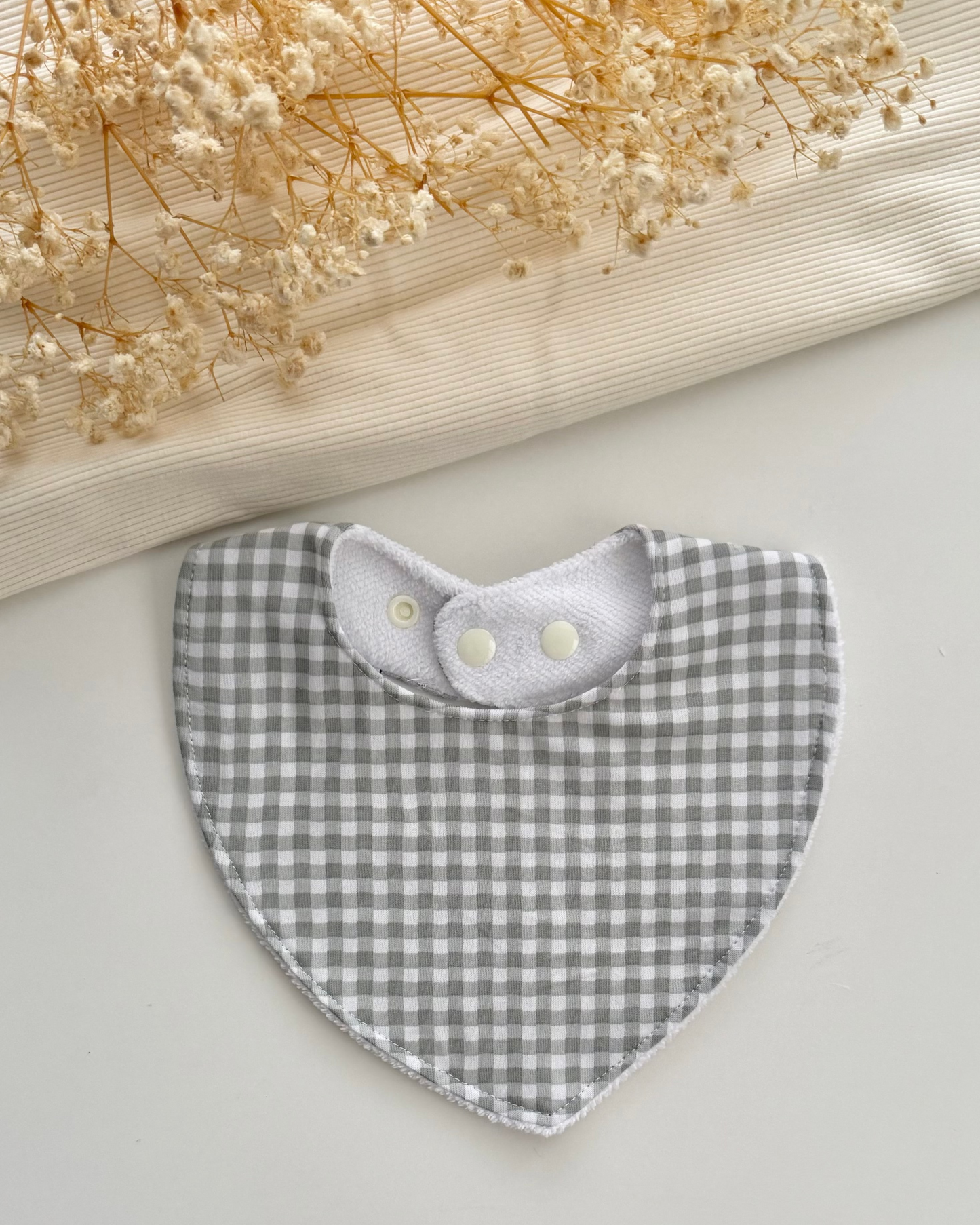 Little Henry Bib- Gingham Light Sage
