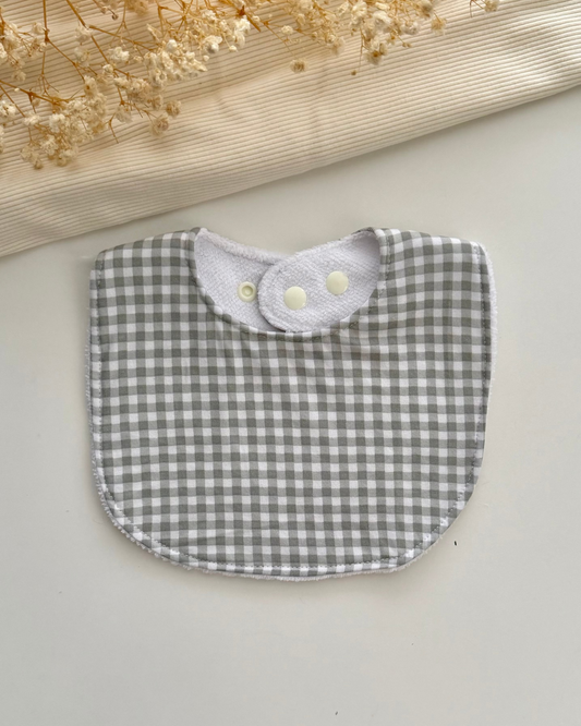 Little Henry Bib- Gingham Light Sage